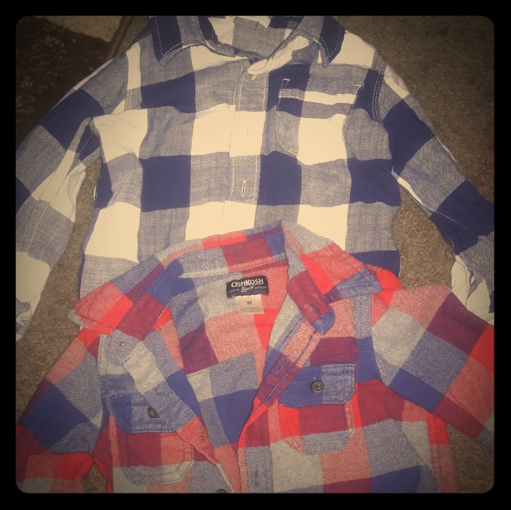 Boys lot of 2 long sleeve button ups